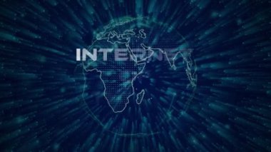 Si-fi parçacıkları arkaplanındaki şeylerin internet konsepti. Nokta parçacıkları animasyonu. Vd_1596
