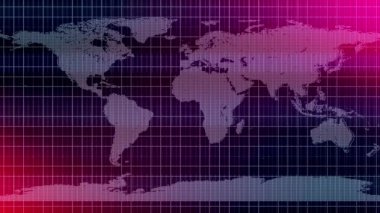 Multiple colored earth map animation. earth map animation with grid line. News background map animation.