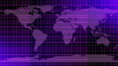 Multiple colored earth map animation. earth map animation with grid line. News background map animation.