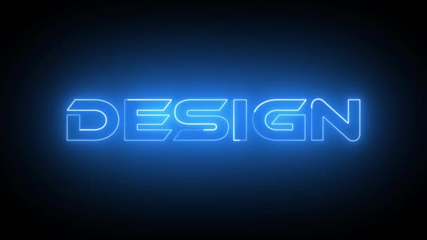 Abstract Blue Color Design Animated Text Isolated Black Background Video Clip