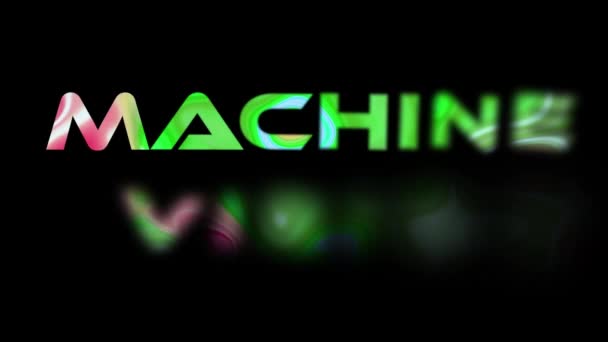 Abstract Kleurrijke Machine Vision Tekst Animatie Geanimeerde Technologie Woord Zwart — Stockvideo