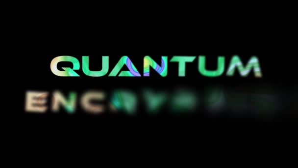 Abstrakt Färgglada Kvantkryptering Text Animation Animerad Teknik Ord Svart Vd_1535 — Stockvideo