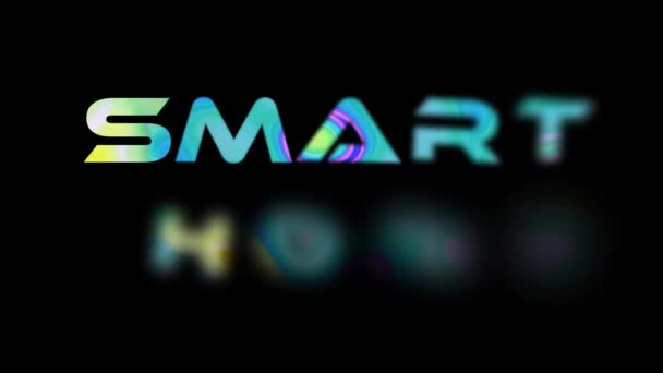 Abstraktní Barevná Animace Textu Smart Home Slovo Animované Technologie Černém — Stock video