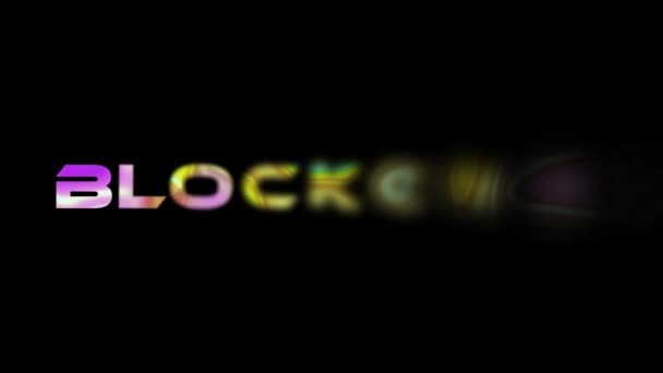Абстрактная Текстовая Анимация Блокчейна Анимированные Технологические Слова Черном Vd_1561 — стоковое видео