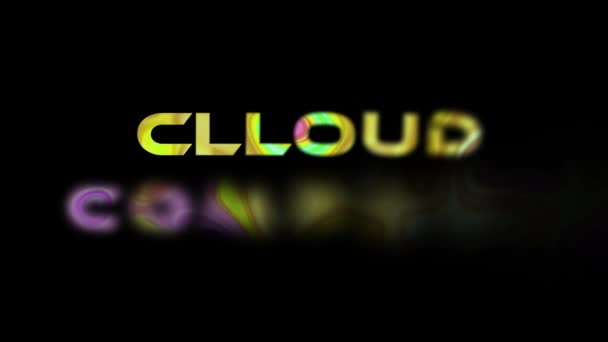 Abstracto Colorido Clloud Computación Animación Texto Palabra Tecnología Animada Negro — Vídeo de stock