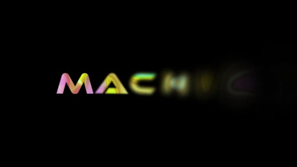 Soyut Renkli Makine Metin Animasyonu Siyahla Ilgili Animasyon Teknolojisi Kelimesi — Stok video