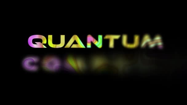 Abstraktní Barevná Kvantová Animace Textu Slovo Animované Technologie Černém Vd_1577 — Stock video