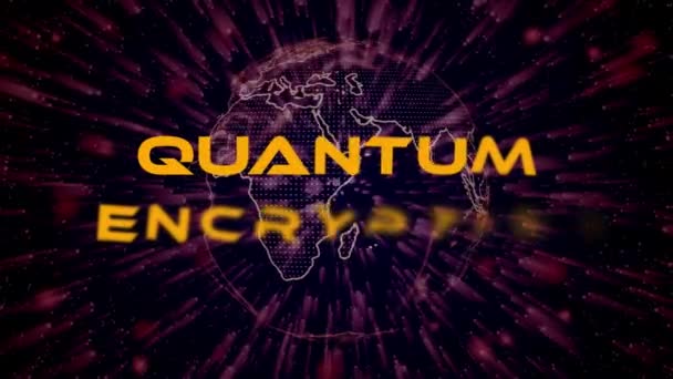 Kvantetekrypteringstekstkonsept Partikkelbakgrunn Dot Partikkelanimasjon Vd_1629 – stockvideo