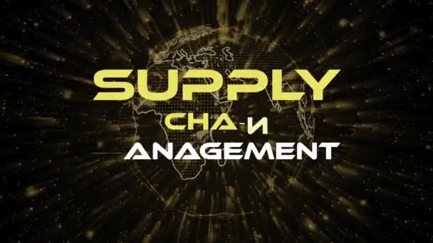 Supply Chain Management Text Concept Particles Background Dot Particles Animation — Stock Video