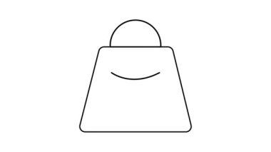 El çantası simgesi beyaz arkaplanda canlandırıldı.