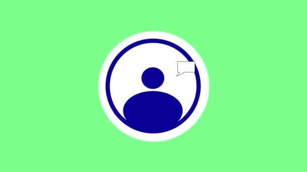Піктограма Позначки Контакту Анімована Зеленому Тлі — стокове відео