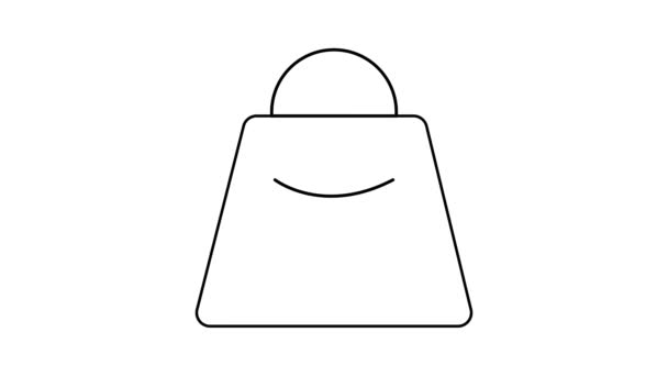 Handbag Icon Animated White Background — Stock Video
