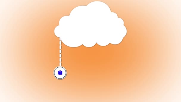 Concept Cloud Computing Avec Des Icônes Pour Sécurité Transfert Données — Video