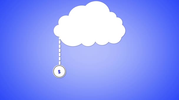 Cloud Computing Concept Met Pictogrammen Voor Beveiliging Opslag Connectiviteit Technologie — Stockvideo