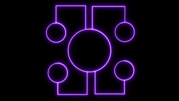 Неоновый Фиолетовый Пользовательский Интерфейс Концепции Иконками Профиля Компьютерного Чата Безопасности — стоковое видео