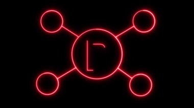 Neon park levhası, siyah arka planda motosiklet ve motosiklet simgeleri..