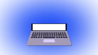 Mavi arkaplanda ekranda bir alışveriş arabası simgesi olan dizüstü bilgisayar.