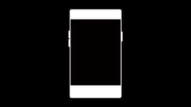 Ekranda çöp sembolü olmayan akıllı telefon siyah arkaplanda canlandırıldı.