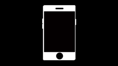 Siyah arkaplanda indirme simgesine sahip akıllı telefon canlandırması.