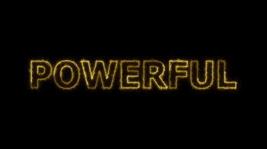 Siyah bir arkaplanda neon ışıklı güçlü metin.