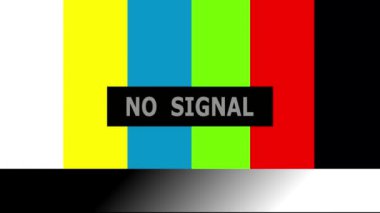 Televizyon arkaplanında 'Sinyal Yok' yazılı televizyon ekranı.