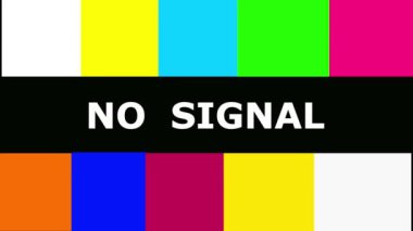 Televizyon arka planında HAYIR sinyalli renkli TV deneme kalıbı canlandırıldı.
