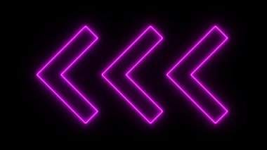Koyu arkaplanda solu gösteren neon mor oklar.