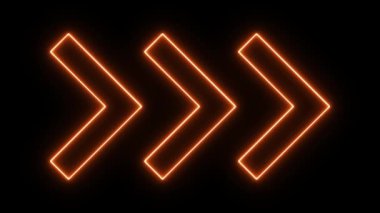 Neon parlayan oklar siyah arkaplanda canlandırıldı.
