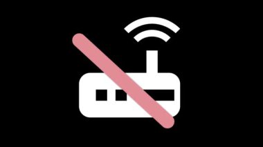 Yasaklama işareti yönlendirici simgesi siyah arkaplan üzerinde canlandırıldı.