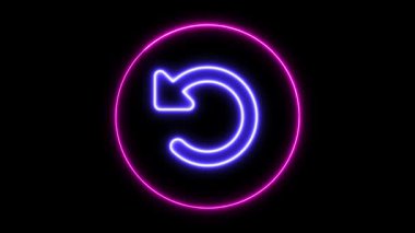 Neon tazeleme düğmesi simgesi koyu arkaplanda pembe bir animasyonda parlıyor.