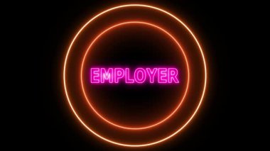 Siyah arkaplan üzerinde neon parlayan daire ile çalışan metin.