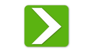 Temiz beyaz arkaplanda ok simgesi canlandırıldı.