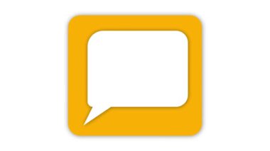 Beyaz arkaplan ile sarı konuşma balonu simgesi canlandırıldı.