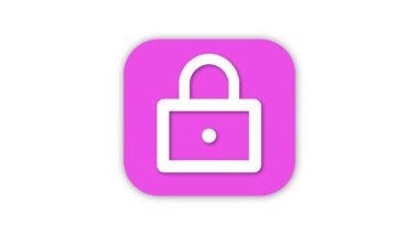 Beyaz arkaplanda renkli kilit simgesi canlandırıldı.