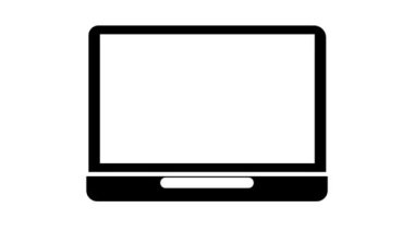 Dizüstü bilgisayar simgesi beyaz arkaplanda canlandırıldı.