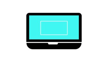 Beyaz arkaplanda dizüstü bilgisayar dolar işareti simgesi canlandırıldı.