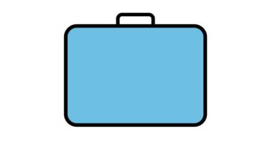 Beyaz arkaplanda renkli torba simgesi canlandırıldı.