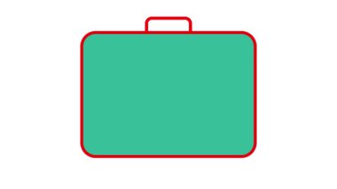 Beyaz arkaplanda renkli torba simgesi canlandırıldı.