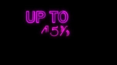 Siyah arkaplan üzerinde% 45 oranında sunucu içeren neon işareti.