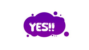 Beyaz arkaplanda sağ sözcüğü canlandırılmış renkli konuşma balonu.