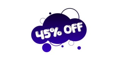 Beyaz arkaplanda% 45 indirimli renkli balon şekli.