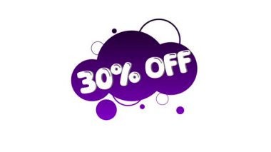 Beyaz arkaplanda% 30 indirimli renkli balon şekli.