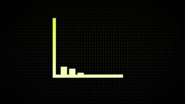 Neon pembe çubuk grafiği koyu bir ızgara arkaplanında canlandırıldı.