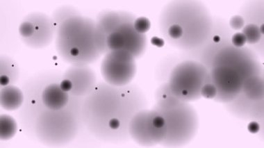 Dumanı andıran bulanık gri parçacıklara sahip soyut arkaplan ya da yumuşak odak efekti ve pastel renk paletine sahip hücrelerin mikroskobik görüntüsü.