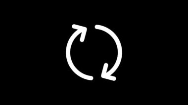 Siyah arkaplanda beyaz tazeleme simgesi canlandırıldı