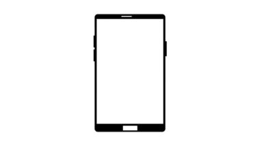 Beyaz arkaplanda akıllı telefon simgesi canlandırıldı.