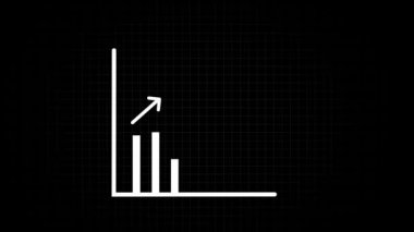 Mavi arkaplanda beyaz grafik çubuğu simgesi canlandırıldı.