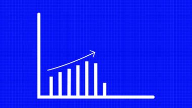 Mavi arkaplanda beyaz grafik çubuğu simgesi canlandırıldı.