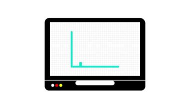 İş büyüme simgesine sahip dizüstü bilgisayar beyaz arkaplanda canlandırıldı.