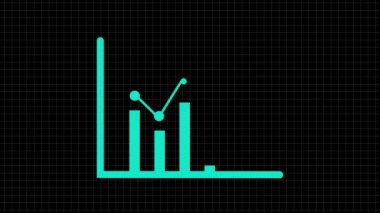 Koyu arkaplanda neon mavi çizgi grafiği canlandırıldı.